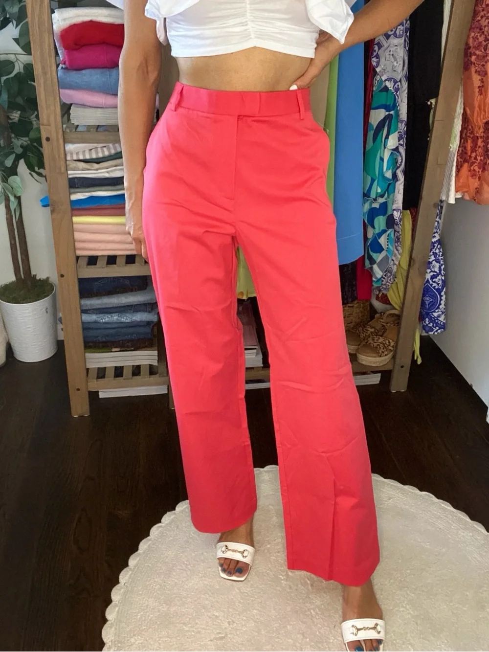 J.McLaughlin Brock Women’s Wide-Leg Pants in Vibrant Coral! 🦞